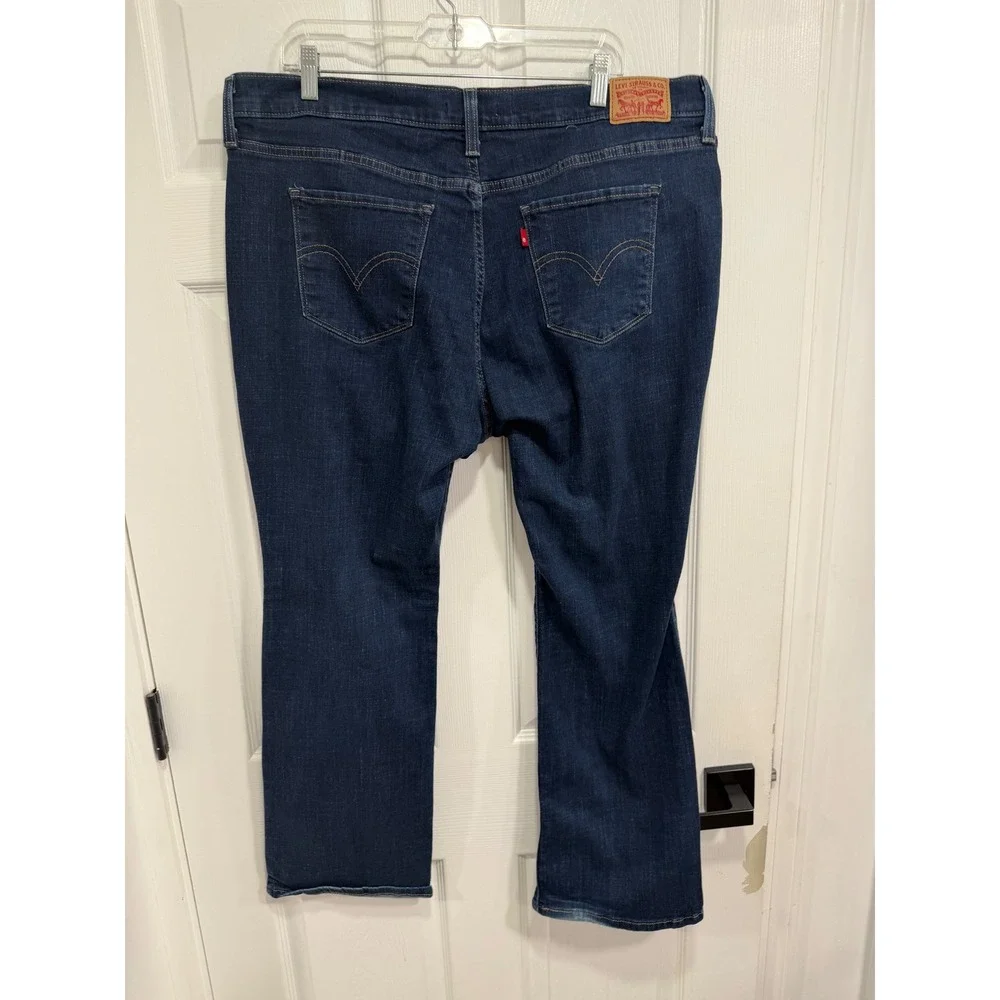 Levis Classic Bootcut Jeans Womens 20W Dark Wash Blue Denim Mid Rise Stretch